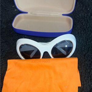 Emilio Pucci White Cat-Eye Sunglasses